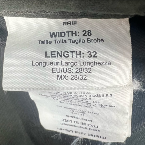 G-Star Raw Black 3301 Button Fly Slim Jeans Size 28 x 32 Men's - Picture 4 of 7
